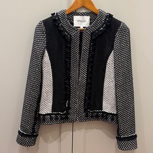 10 Crosby Derek Lam Black and White Textured Blazer